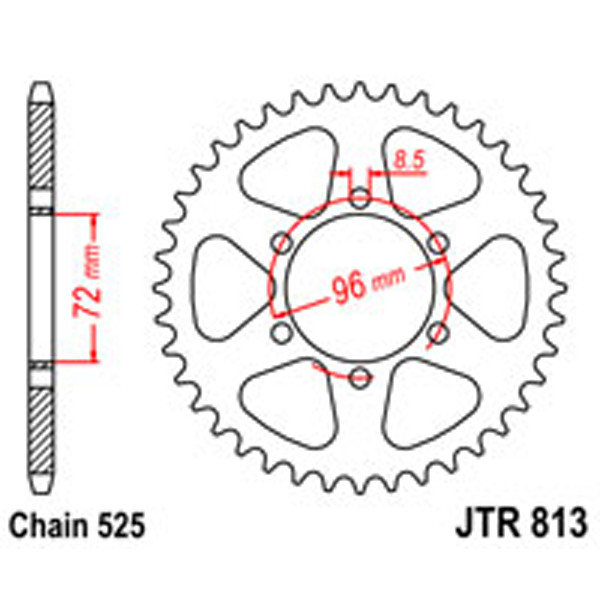JT JT Rear Sprockets R/W 813-40T SUZ